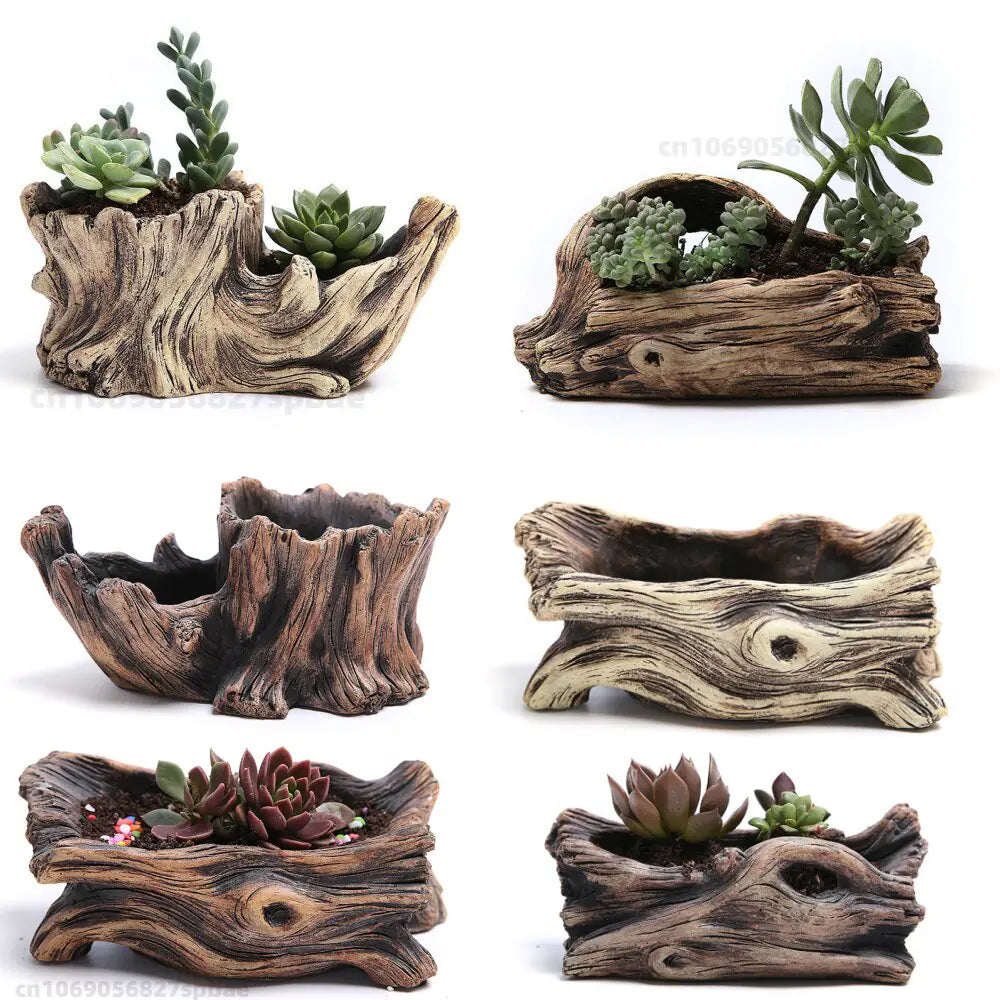 Tree-Shaped Resin Succulent Planter: Outdoor & Indoor Garden Ornament