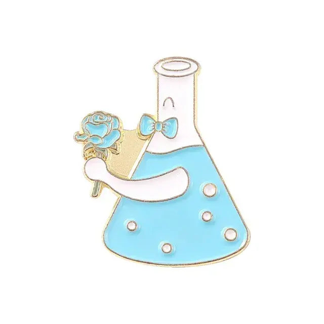 Chemical Supplies Enamel Pins  Beaker Microscope Tube Science Brooches