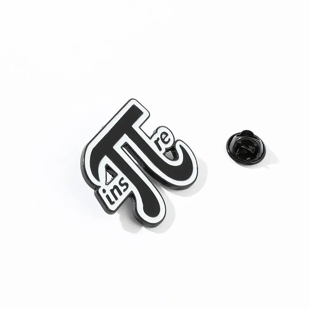 Pi Brooch Metal Enamel Badge Pin Simple Black White Mathematical Symbol Letters Lapel Pin Jewelry Gift for Teacher Student