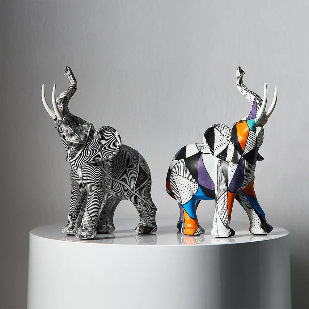 Painting Art Elephant Sculptures & Figurines Modern Decoration Home Resin Animal Statue Nordic Living Room Nordic Interior Decor