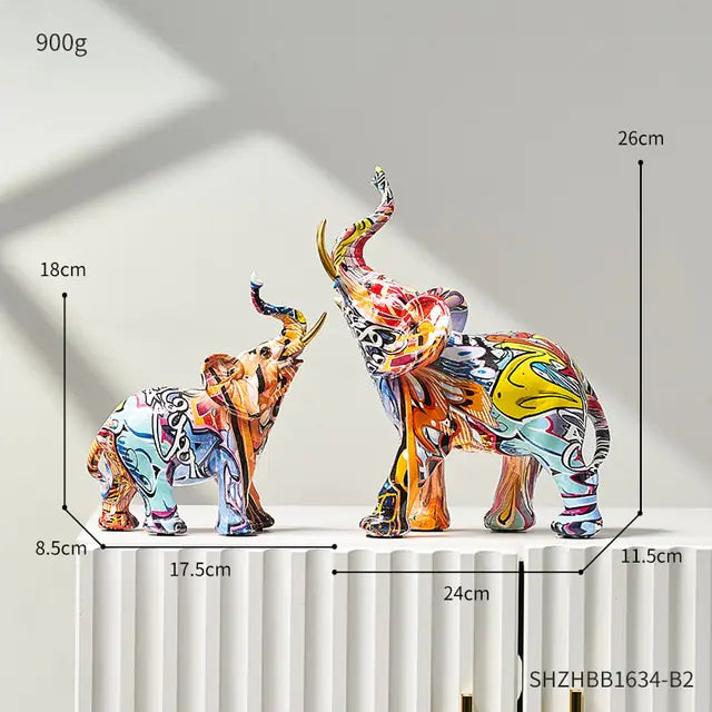 Painting Art Elephant Sculptures & Figurines Modern Decoration Home Resin Animal Statue Nordic Living Room Nordic Interior Decor