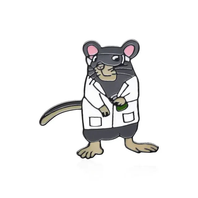 Lab Rat Brooch Cute Fashion Scientific Enamel Pin