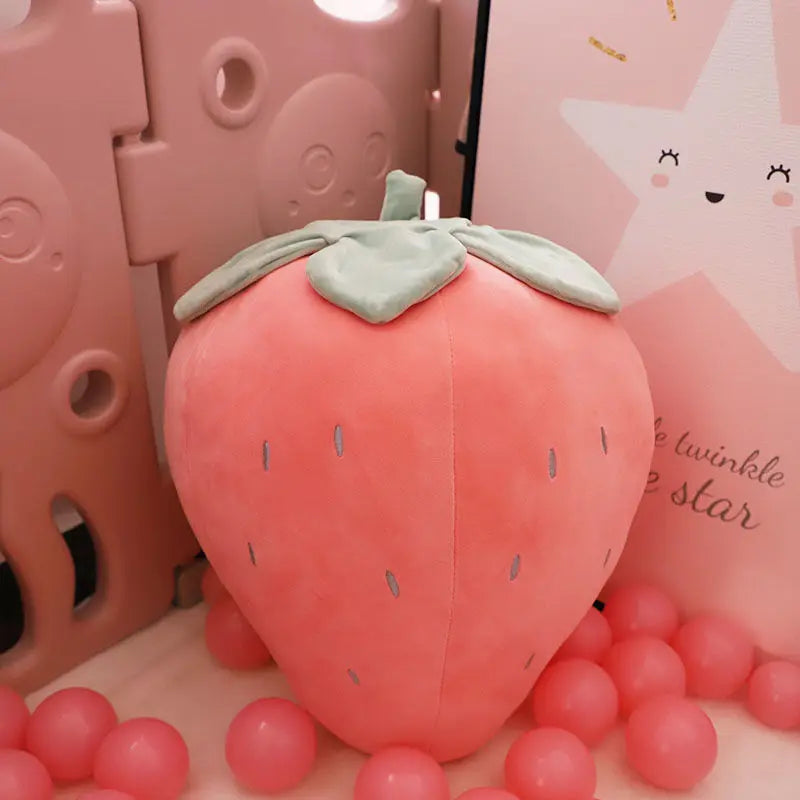 25cm Pink Red Strawberry Plush Cute Cartoon