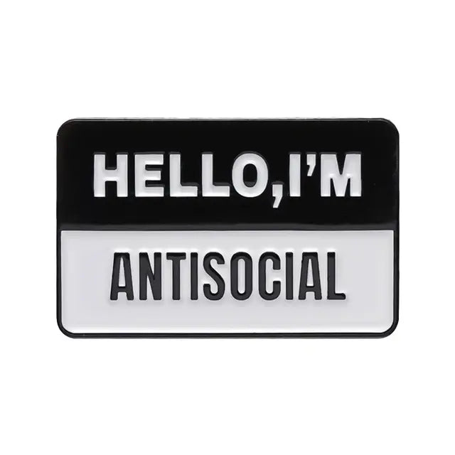 Hello I'm socially Awakward Enamel pin I love social distancing mental health brooch lapel badge jewelry accessories for friends