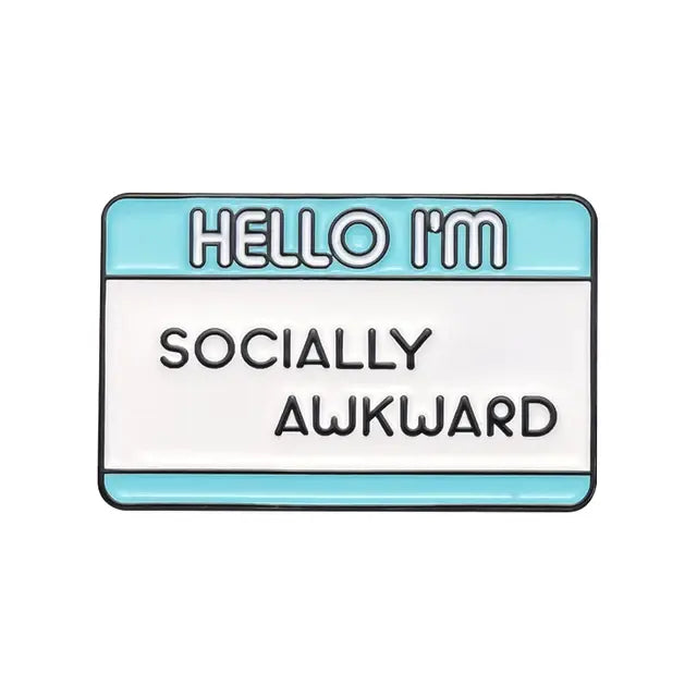 Hello I'm socially Awakward Enamel pin I love social distancing mental health brooch lapel badge jewelry accessories for friends