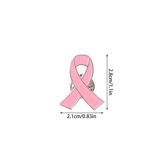 Breast Cancer Awareness enamel Lapel Pin Pink Ribbon Glitter Filled Women's Brooches Pins 12 Colors wholesale Fundraisers Events