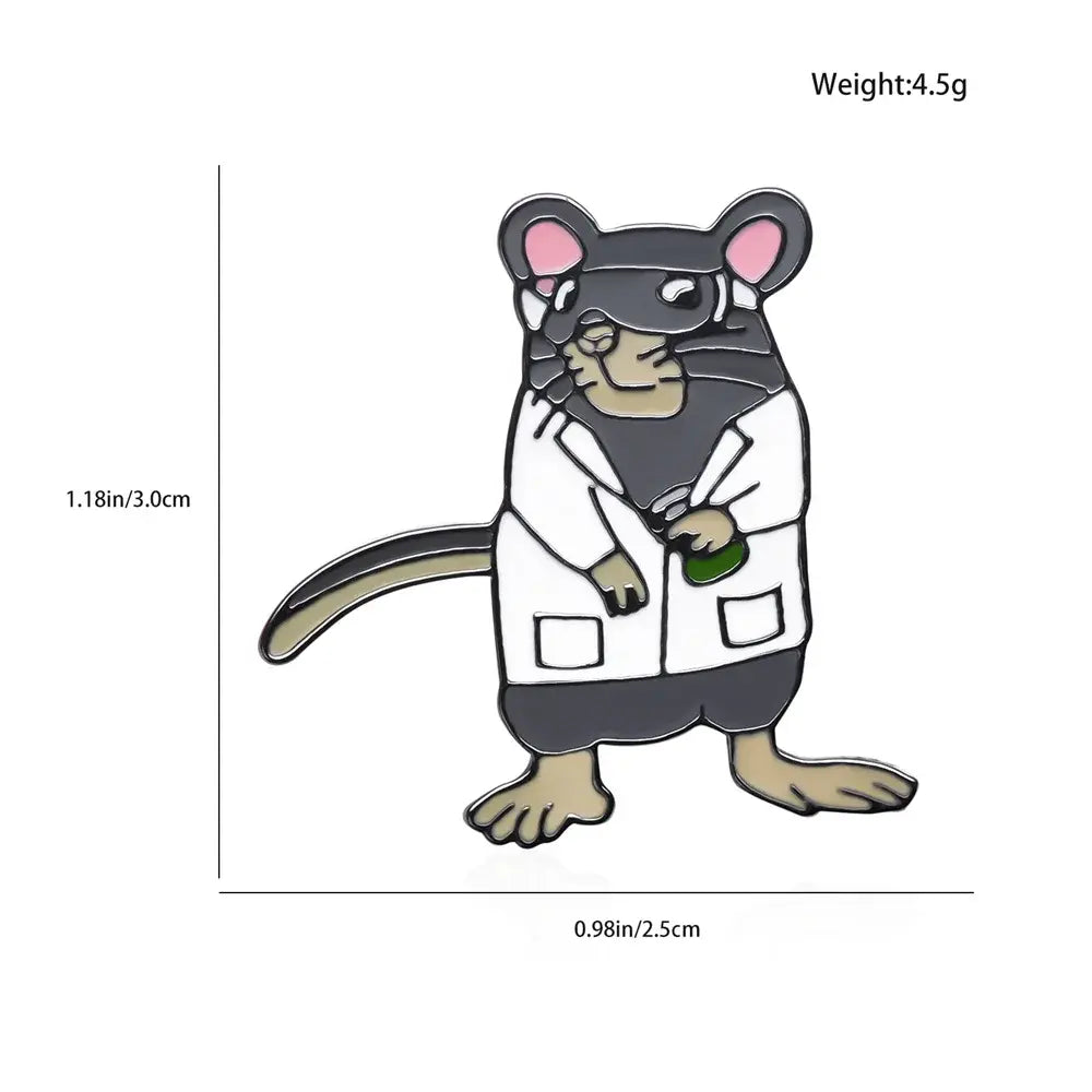 Lab Rat Brooch Cute Fashion Scientific Enamel Pin