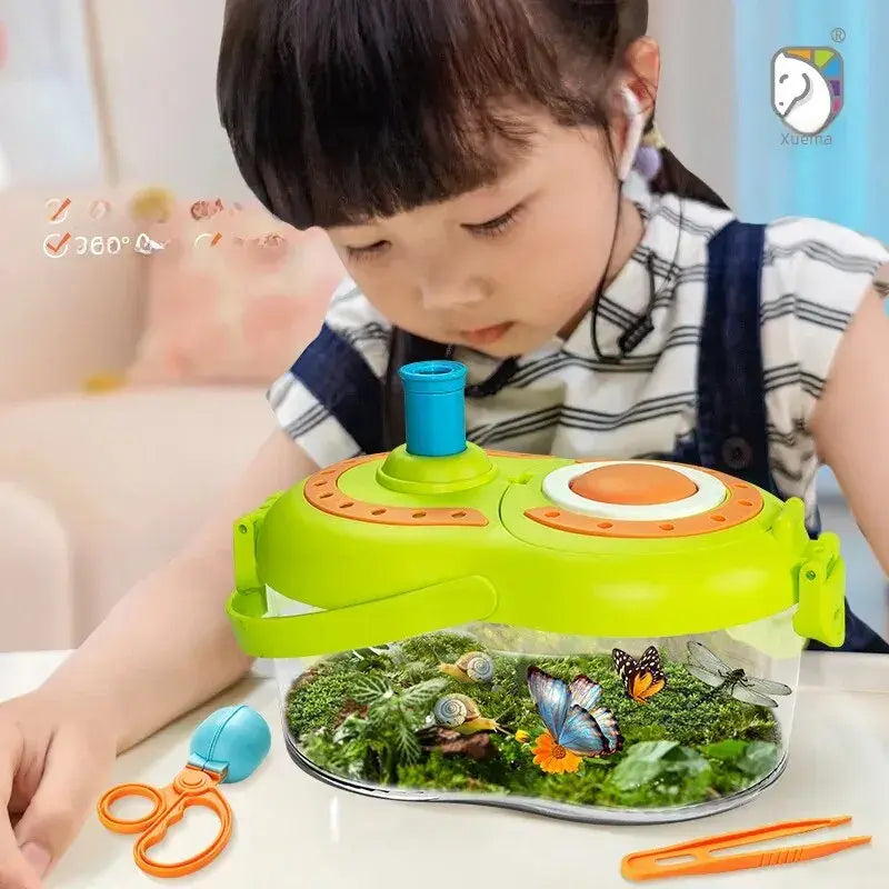 Children Insect Observation Box Magnifying Glass Plant Catching Science Experiment Toy Intelligence Development Hand-eye