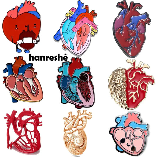 Heart Enamel Brooch Pin Anatomy Biology Medical Jewelry Cardiology