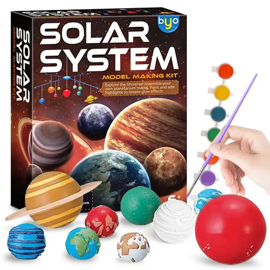 Solar System Model DIY Planet Toys Child Science and Technology Learning Solar System Teaching Assembly Coloring Educational Toy