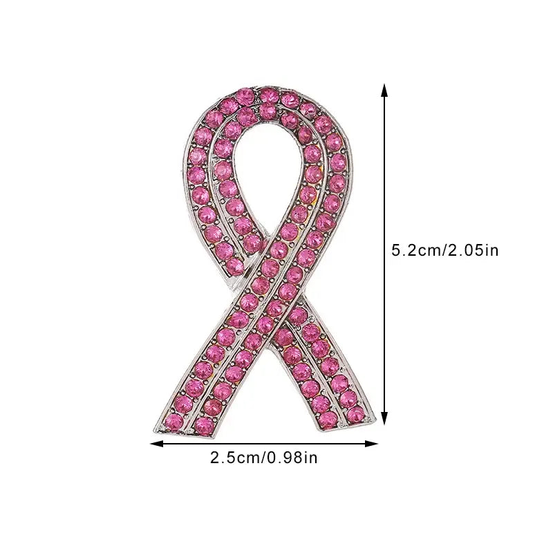 Breast Cancer Awareness enamel Lapel Pin Pink Ribbon Glitter Filled Women's Brooches Pins 12 Colors wholesale Fundraisers Events