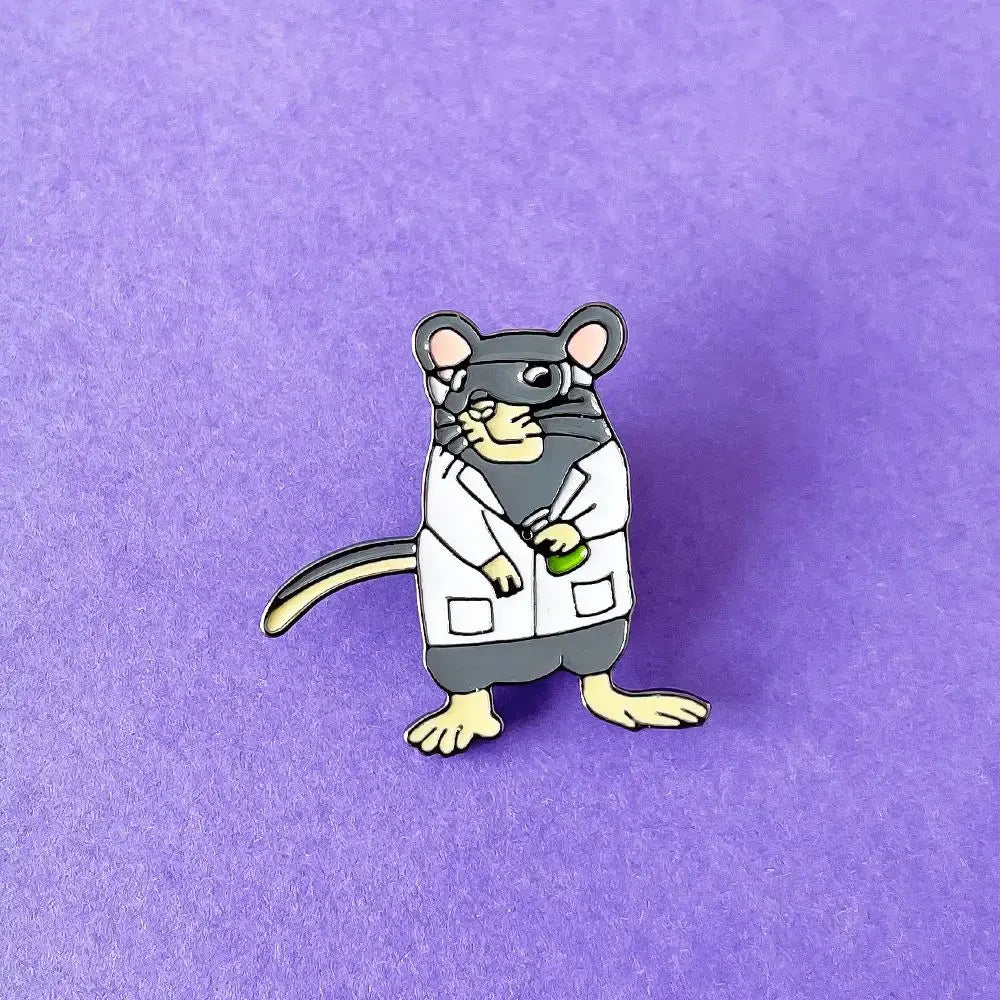 Lab Rat Brooch Cute Fashion Scientific Enamel Pin