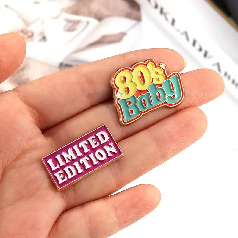 Funny Enamel Pins 80s Baby Brooches