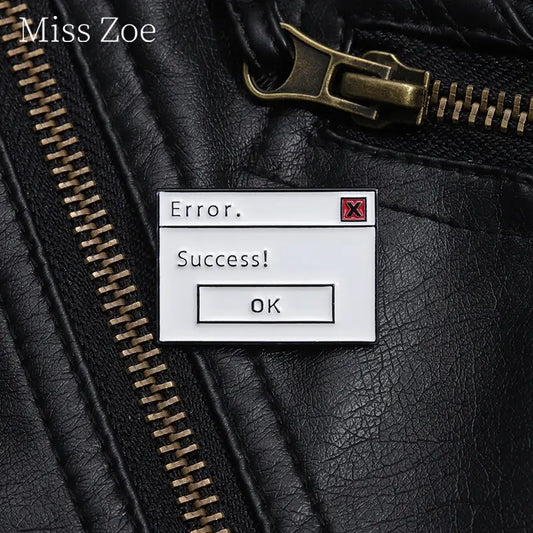 Error Success Ok Enamel Pin- Pop-Up Page Brooches