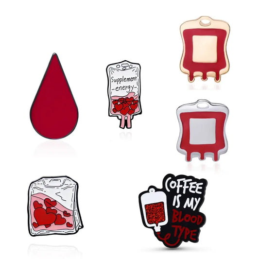 Classic Blood Bag Lapel Pin Set Series Brooch