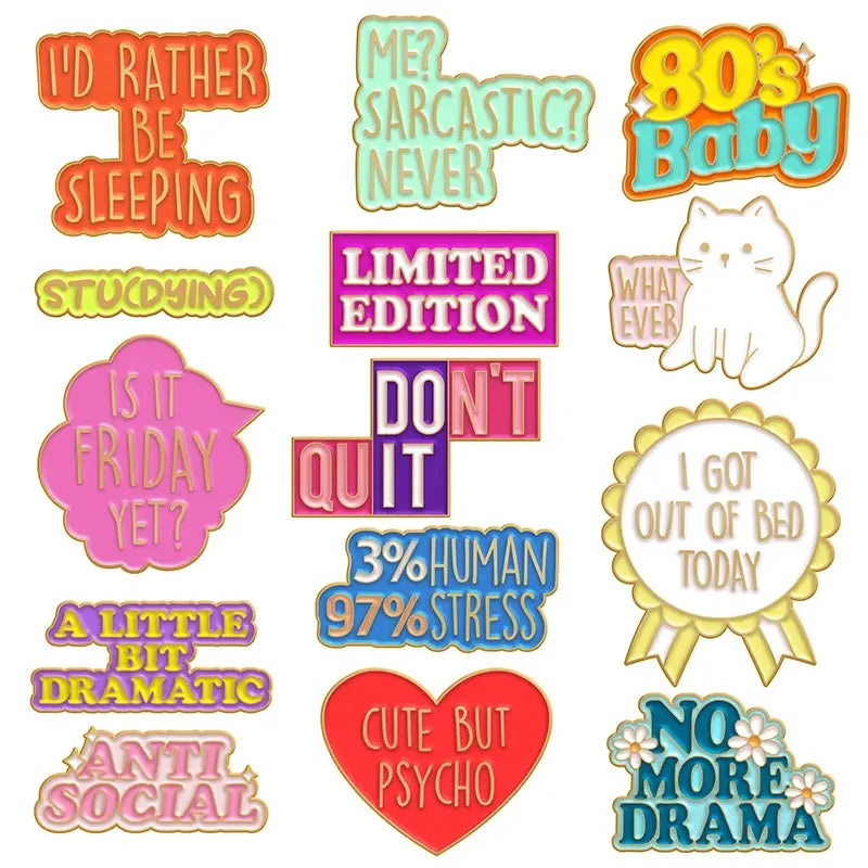 Funny Enamel Pins 80s Baby Brooches