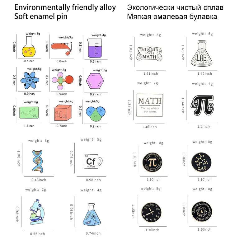 Science Stuff Enamel Pins Brooch Badge