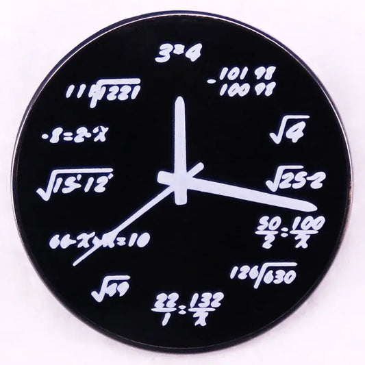 Mathematic Clock Enamel Pin brooch Math Teacher Gift jewelry Backpack Decorate